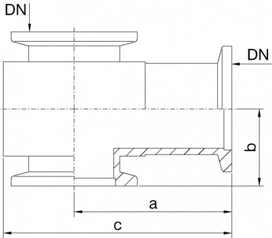 Bild 2 - T-Stck POM NW 16 a=40 / b=20 / c=57,5