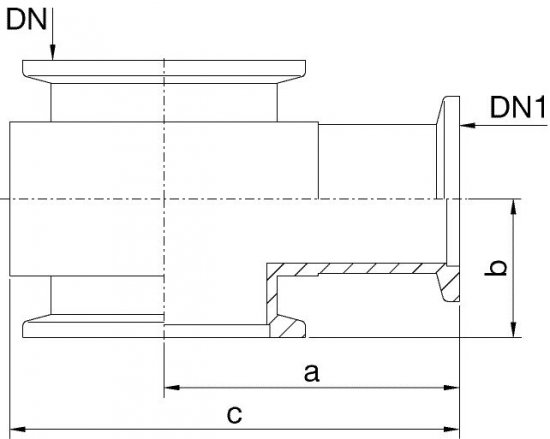 Bild 2 - Reduzier-T-Stck Al NW 25/16 a=40 / b=22 / c=62,5