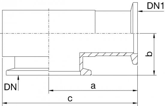 Bild 2 - Reduzierwinkelstck Al NW 40/16 a=55 / b=30 / c=80