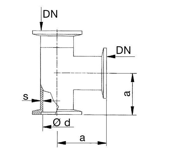 Bild 2 - T-Stck VA 1.4301 NW 10 a=30 / d=9 / s=1,5