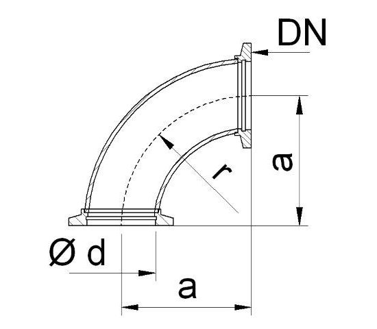 Bild 2 - Rohrbogen VA 1.4301 NW 10 a=30 / d=9 / r=26