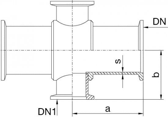Bild 2 - Reduzierkreuzstck VA NW 50/10 a=75 / b=45 / s=1,5