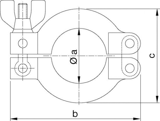 Bild 2 - Spannring VA NW 20/25 a=32 / b=72 / c=53
