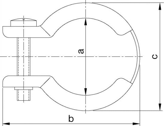 Bild 2 - Spannband-Spannring VA NW 32/40 a=47 / b=74 / c=61