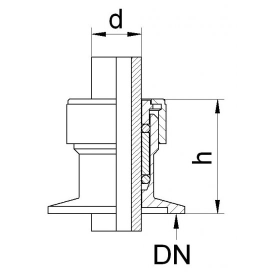 Bild 2 - KF m.Quetschverschr.VA NW 40 d=28 / h=45