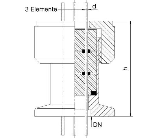 Bild 2 - KF m.Thermoelem.Durchf. MS vern. NW 25 3-fach h=39