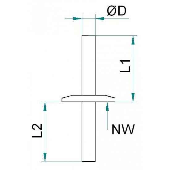 Bild 2 - Flssigkeitsdurchfhrung einfach 1.4404 NW20/25 R=10 / L1=50 / L2=45