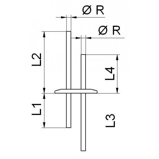 Bild 2 - Flssigkeitsdurchfhrung zweifach 1.4404 NW32/40 R=6 / L1=50 / L2=75 / L3=80 / L4=45