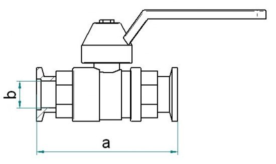 Bild 2 - Kugelhahn mit KF MS vern. NW 40 a=126 / b=40