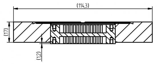 Bild 2 - CF SUB-D-Durchf. DN 63 - 25 Pins a=114,3 / b=1,2 / c=17