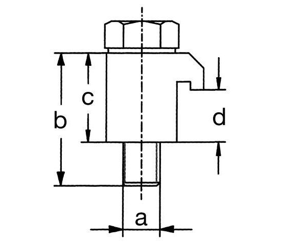 Bild 2 - ISO-K-Pratze VA DN 160/250 a=M10 / b=35 / c=22 / d=12,9