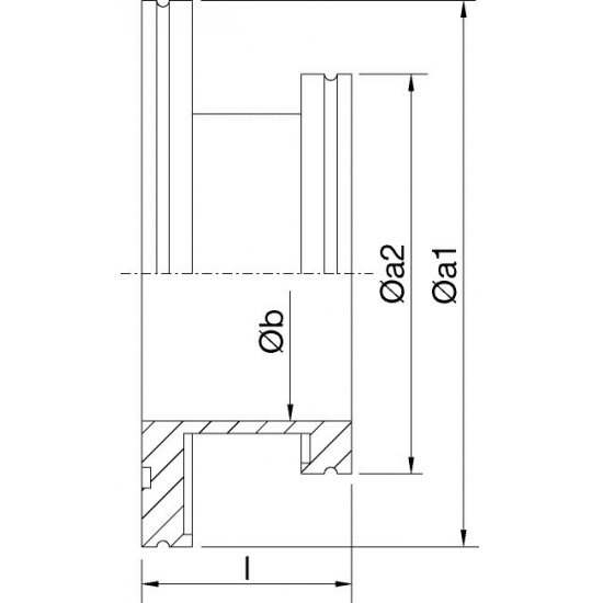 Bild 2 - ISO-K-Reduzierst. Aluminium DN 100/63 a1=130 / a2=95 / b=70 / l=50