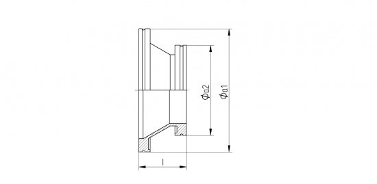Bild 2 - ISO-Reduzierst. VA 1.4404 DN 160/100 a1=180 / a2=130 / b=konisch / l=50
