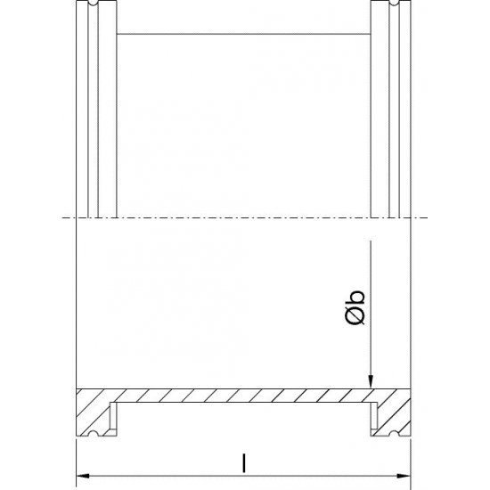 Bild 2 - ISO-K-Verbindungsstck Aluminium DN 100 b=102 l=100 (KD-Wunsch)