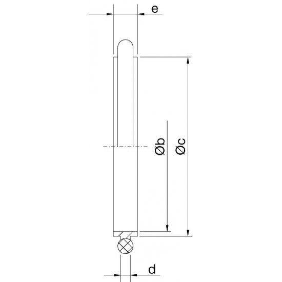 Bild 2 - ISO-Zentrierring Al/EPDM DN 63 b=67,5 / c=70 / d=3,9 / e=8
