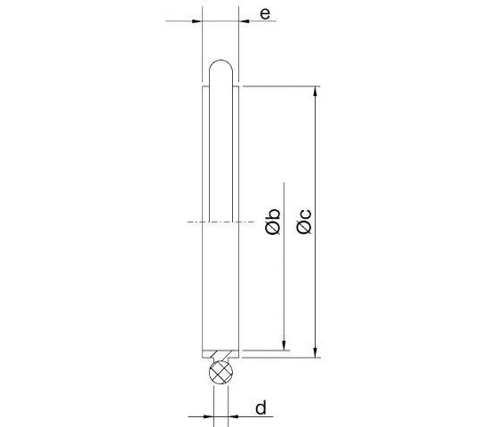 Bild 2 - ISO-Zentrierring 1.4404/Viton DN 160 b=150 / c=153 / d=3,9 / e=8