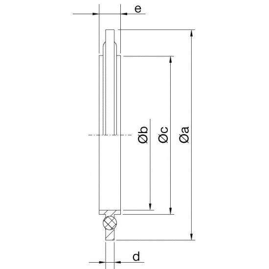 Bild 2 - IS0-Zentr.Ring Al/EPDM m.Auenr.DN 200 a=236 / b=210 / c=213 / d=3,9 / e=8
