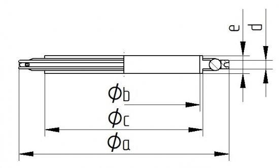 Bild 2 - ISO-Zentr.Ring Al/Vit.m.Auenr. DN 500 a=535 / b=496 / c=501 / d=5,6 / e=14