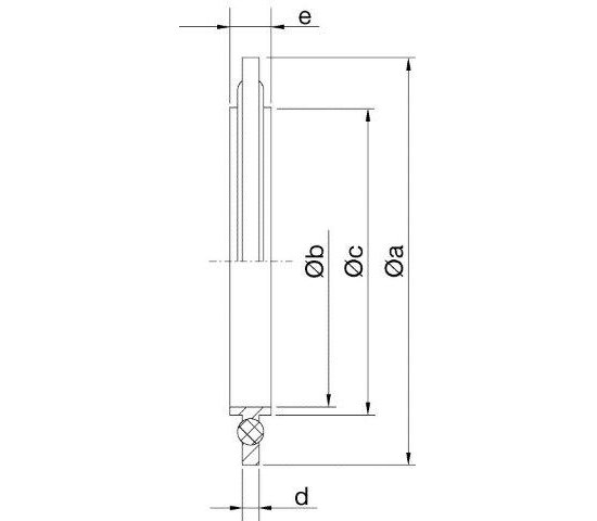 Bild 2 - ISO-Zentr.Ring 1.4404/Perbunan m.Auenr.DN 63 a=94 / b=67,5 / c=70 / d=3,9 / e=8