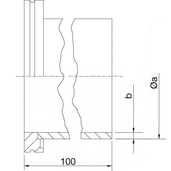Bild 2 - ISO-K-Flansch m.lg Rohrans.Aluminium DN 63 a=76 b=3