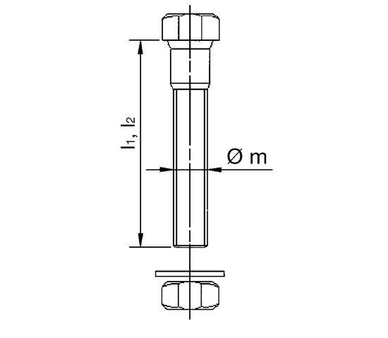 Bild 2 - CF-6-Kant-Schraubensatz f. doppelseit. Flansch NW 63 L1=60 / M8 / 8St./Satz