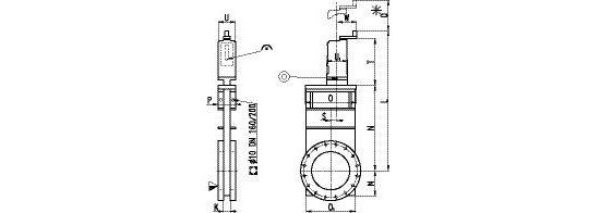 Bild 2 - CF-F-Schieber el.-pneu. VA doppelwirk. o. LM o. SV DN 250