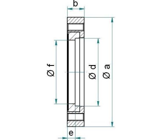 Bild 2 - CF-Schweiflansch 1.4306 drehbar m. Gewindelch. NW 40 a=70 / b=12,5 / d=38 / f=35 / e=4,8