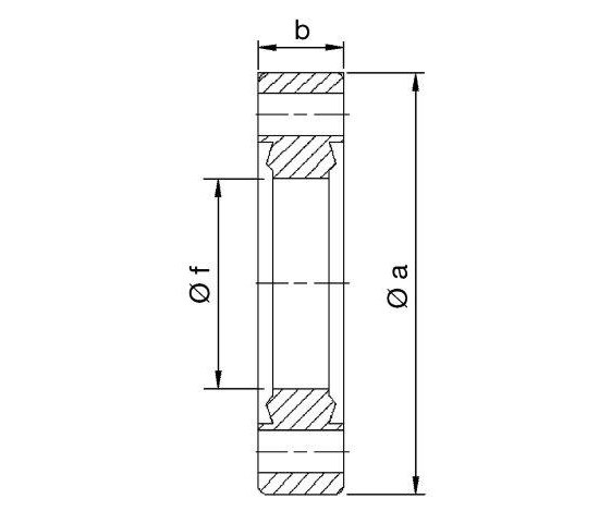 Bild 2 - CF-doppelseitiger Durchgangsflansch NW 63 a=113,5 / b=17,5 / f=66