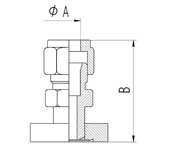 Bild 2 - CF-Adapter 1.4404 f. Doppelklemmringverschraubung (Swagelok-Adapter 1.4404 kompatibel) zllig VA NW 16 A=1/4 / B=39mm