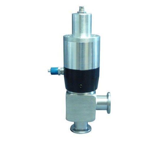 Bild 1 - Eckv.el.-pneum Edelstahl NW25 offen mit einfachem LM, Signal bei offenem Ventil c=154 d=40
