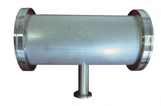Bild 1 - ISO-K/KF Reduzier-T-Stck VA DN 160/16 a1=125 / b1=153 / a2=138 / b2=15 / c=276 / d=215