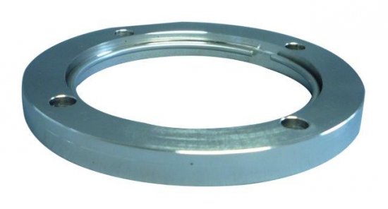 Bild 1 - ISO-berwurffl.m.Sprengring DN 160 Stahl vern. a=225 / b=180,7 / c=200 / d=11 / l=16 / Bohrung: 8x45 / Ring 5