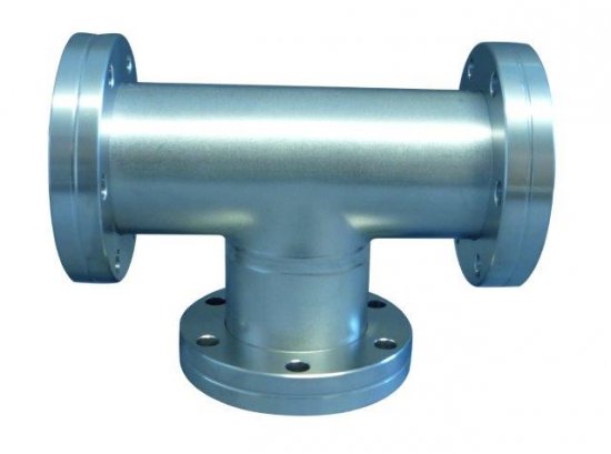 Bild 1 - CF-T-Stck 1.4306, Flansche fest NW 200 a=187,5 / d=200 (204x2)