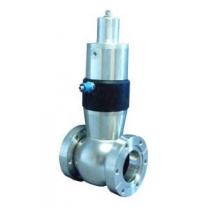 CF-Durchgangsv.off. el.-pneu. VA, 2 Fl. dreh. mit LM ohne SV DN 16 c=145 / d=40 (optional mit doppeltem LM)